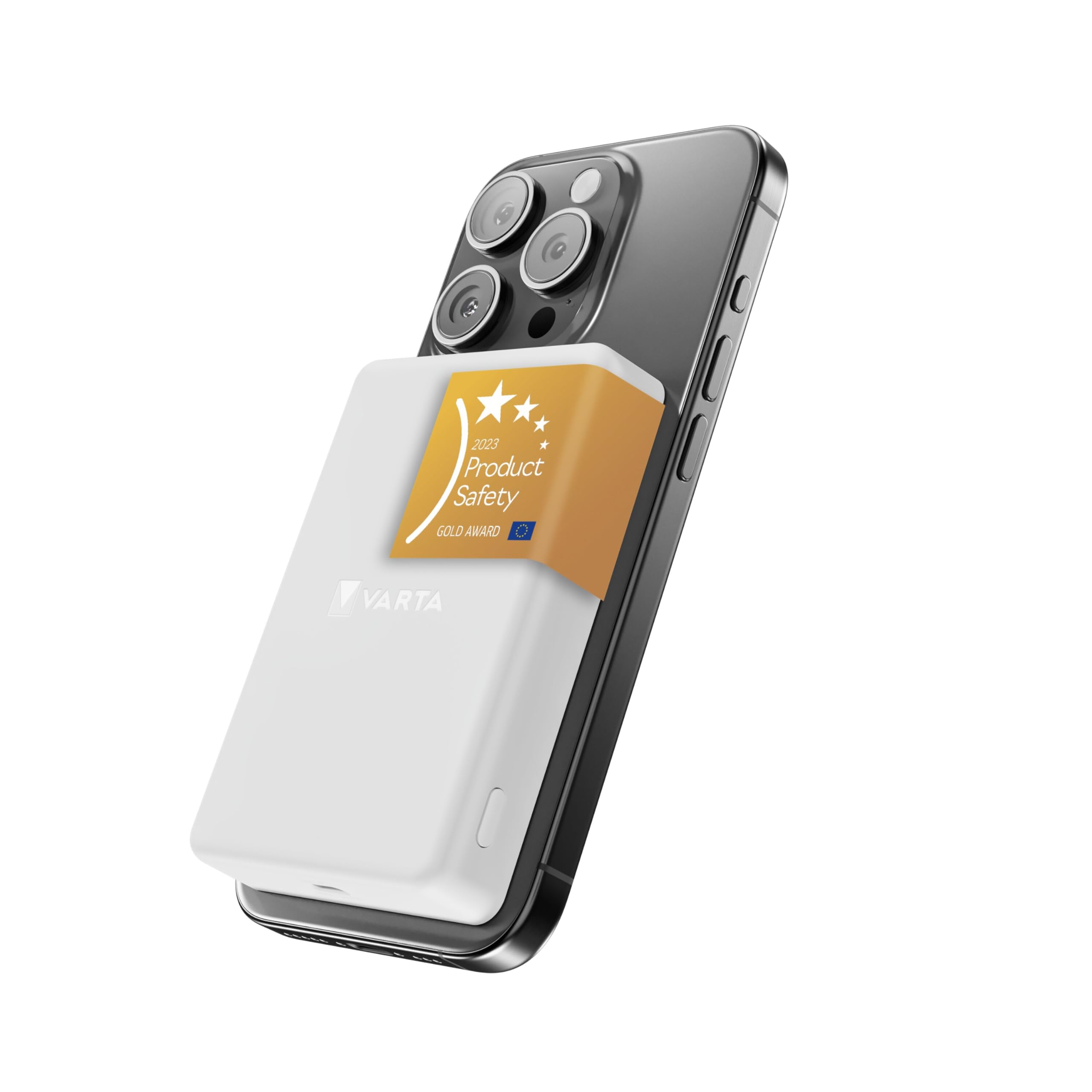 VARTA Power Bank 5.000mAh, magnetische kabellose Powerbank, Mag Pro, Wireless, 7,5W, Ladegerät mit USB Typ C, kompatibel mit MagSafe & Qi Standard (für Kompatibilität mit iPhones & Android), weiß