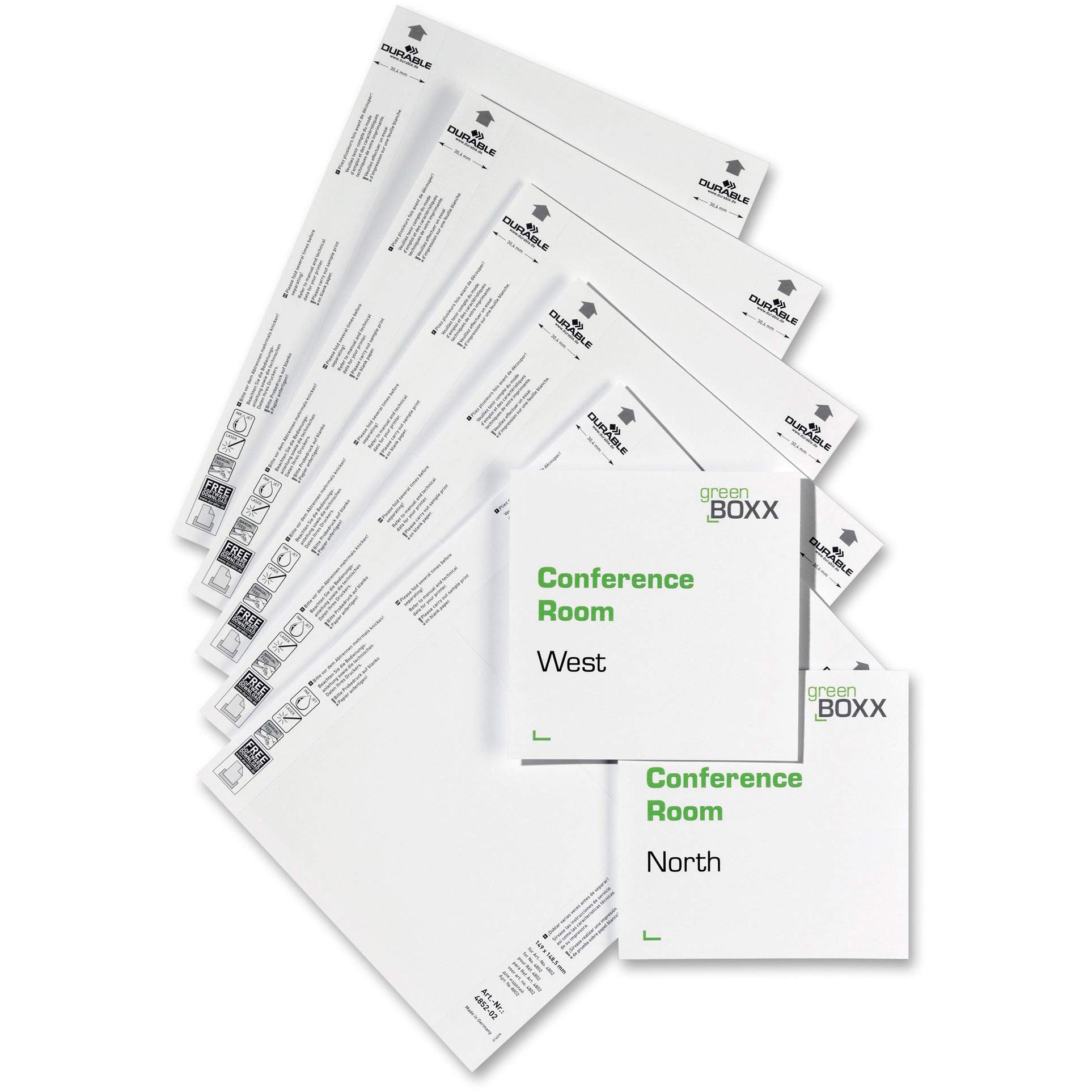 Durable 485202 Info Sign and Click Sign insertion sign for Door Signs (149 x 148.5 mm) Bag of 10 White