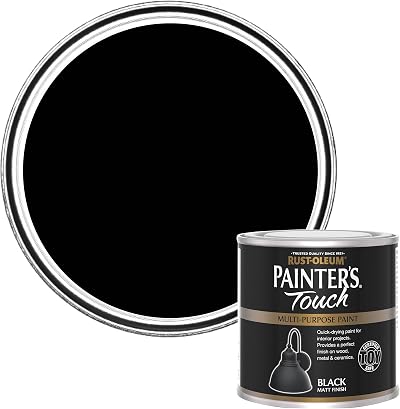 Rust-Oleum Painter's Touch Matt Black 250ml Multi-Surface Water-Based Paint
