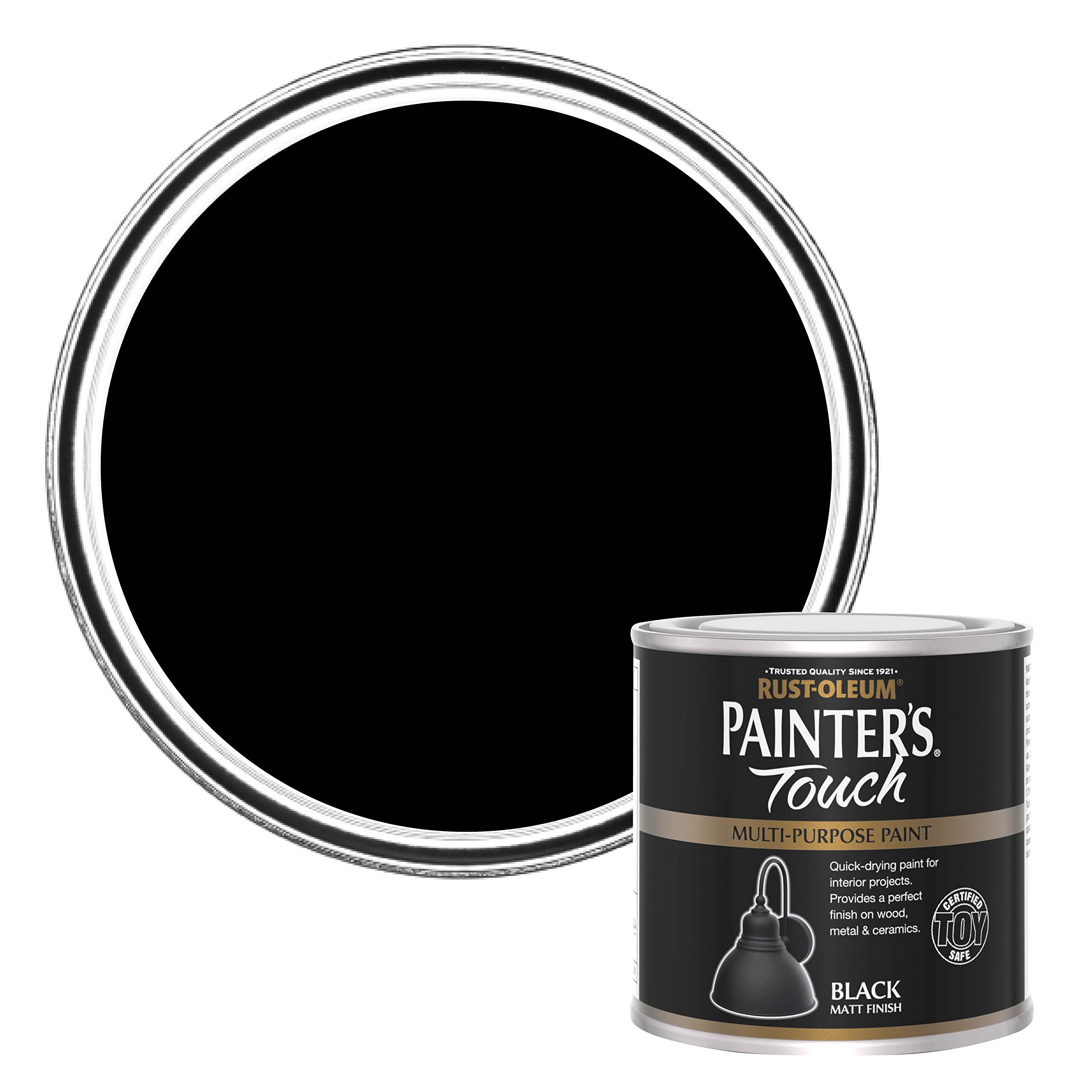 Rust-Oleum Painter's Touch Matt Black 250ml, (AMZ0136)