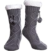 Yebing Womens Non Slip Slipper Socks Winter Warm Soft Cozy Fuzzy Fleece-lined Grippers Home Socks