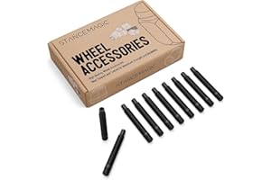 STANCEMAGIC 10pcs 14x1.5 to 14x1.5 Wheel Stud Conversion, 47mm (1.9in) Shank, 77mm (3in) Total Length, Compatible with Audi Volkswagen TT A3 A4 S4 A5 S5 A6 S6 A7 S7 A8 S8 B5 B6 B7 B8 Jetta Golf GTI R32 Black