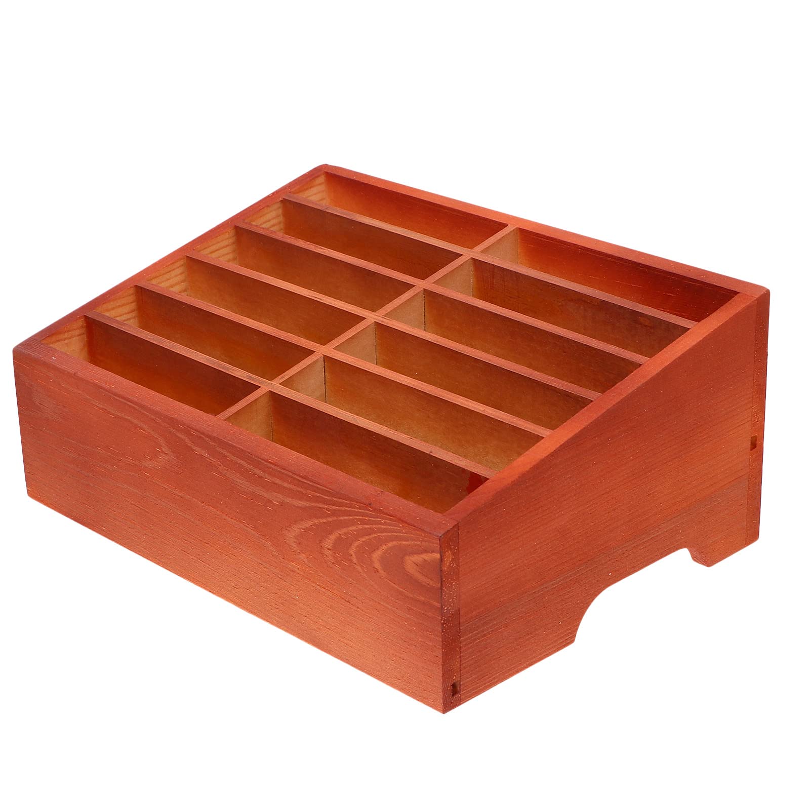 BESPORTBLE Wooden Desktop Storage Box 12 Grids Classroom Mobile Phone Storage Box Multiple Wood Cell Phone Holder Stands Desk Organizer for Teachers School Office