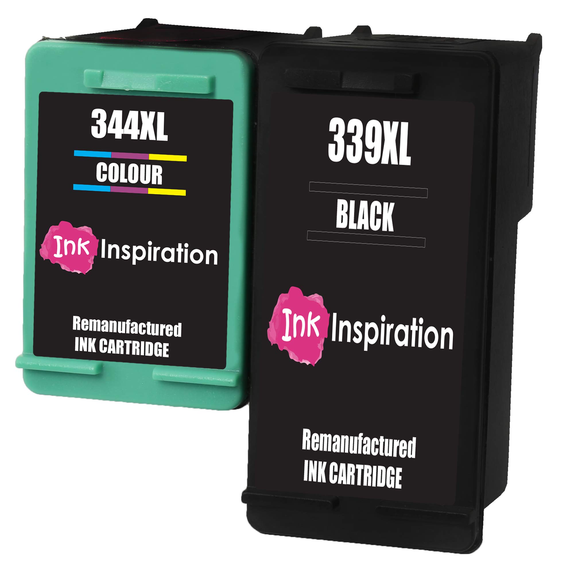 Ink Inspiration® 2 Remanufactured Ink Cartridges Replacement for HP 339 344 DeskJet 5740 5745 5940 6540 6620 6840 6980 9800 Photosmart 2570 2573 2575 2605 2610 2710 8050 8150 8450 8750