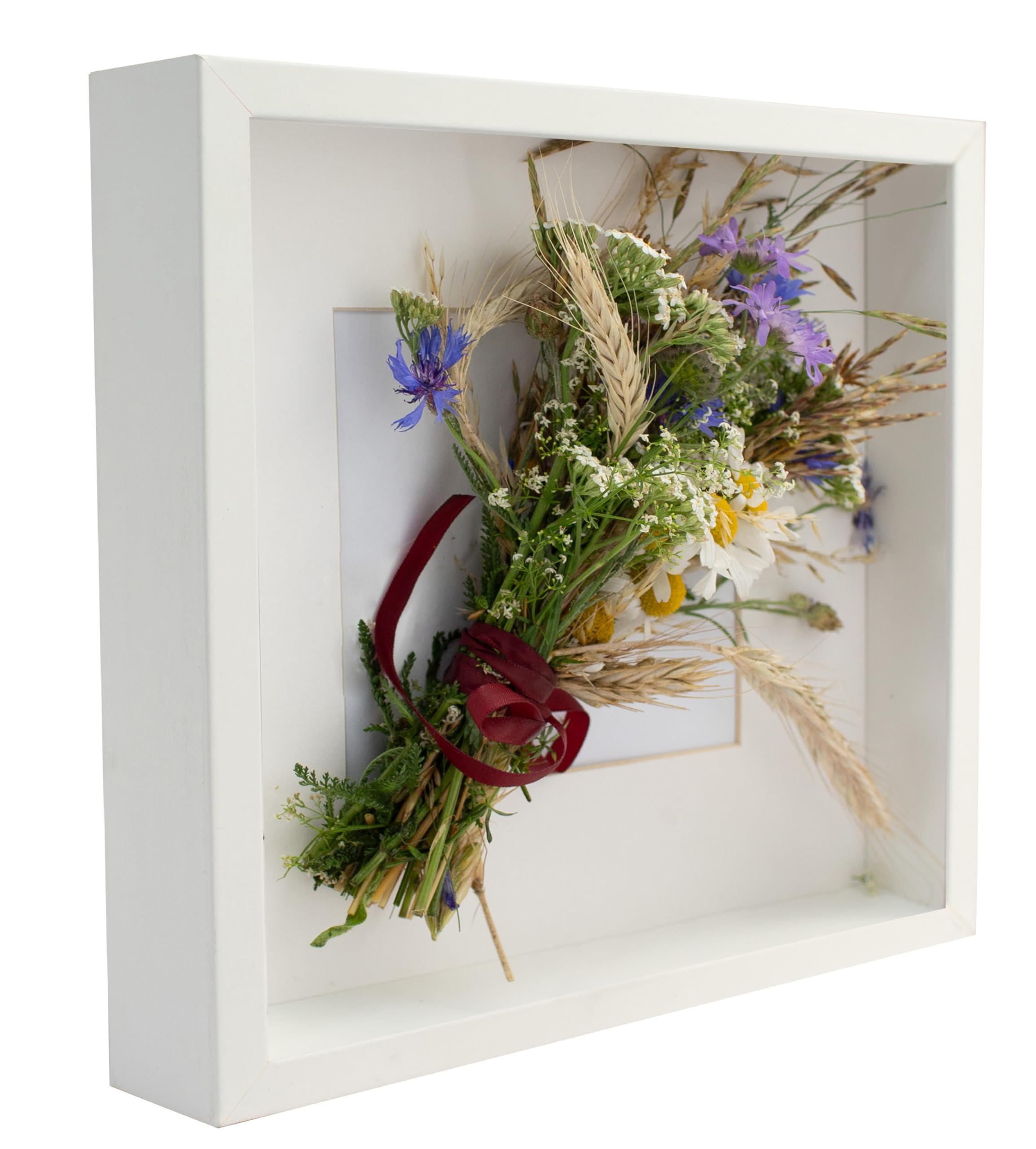 BD ART Square Shadow Box 3D 9x9x1 Inch, Display Box Photo Frames, White Picture Frame with Wall and Tabletop, for Crafts, Photos, Souvenir, Baby Items, dried Flowers, Medals