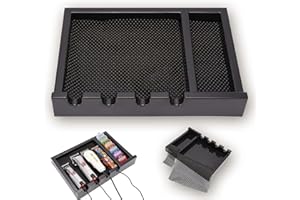 ZUOLUN Barber Clipper Tray with 4 Notches, Anti-Slip Salon Clippers Organizer for Neat Storing of Makeup Tools (Black)