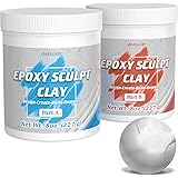 White Epoxy Sculpt Clay, 1 Pound Self-Hardening AB Epoxy Sculpt Clay for Sculpting, 2 Part Modeling Compound (A & B), Epoxy C
