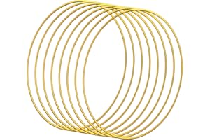 OUTUXED 8pcs 12inch Metal Crafts Hoops Dream Catcher Rings for DIY Wall Hanging Craft, Floral Hoop Wreath Macrame for Wedding Decor, Gold