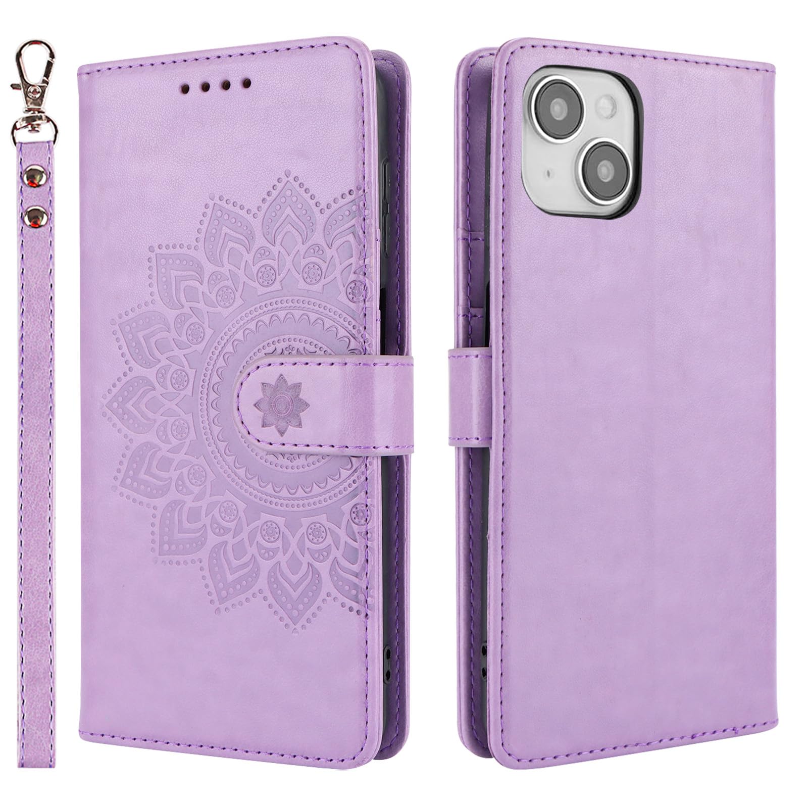 ELTEKER for iPhone 14 Wallet Phone Case with Card Holder Kickstand, Flip Cover Wallet Case for iPhone 14 (6.1 Inch)- Purple