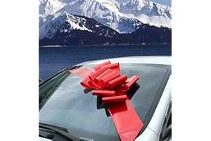 GIFTWRAP ETC. Big Red Car Bow Ribbon - 25" Wide, Fully Assembled Large Gift Decoration, 4th of July, Gift Bow, Birthday, Anniversary, Fundraiser, Christmas, Valentine's Day, President's Day, Memorial Day