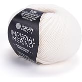 YarnArt Unique Imperial Merino Yarn - 100% Extra Fine Merino Wool, Luxurious Soft Yarn for Knitting, Crocheting, Baby Clothes, Scarves, Sweaters, 1.76 oz/50g, 109 yds (3302)