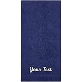 Personalized Bath Sheet Towels for Bathroom, Hotel, Spa, Pool, College Dorm, Super Soft, Highly Absorbent Turkish Cotton Monogrammed Oversized Towel 40" x 80" Extra Large Jumbo Bath Sheets, Navy