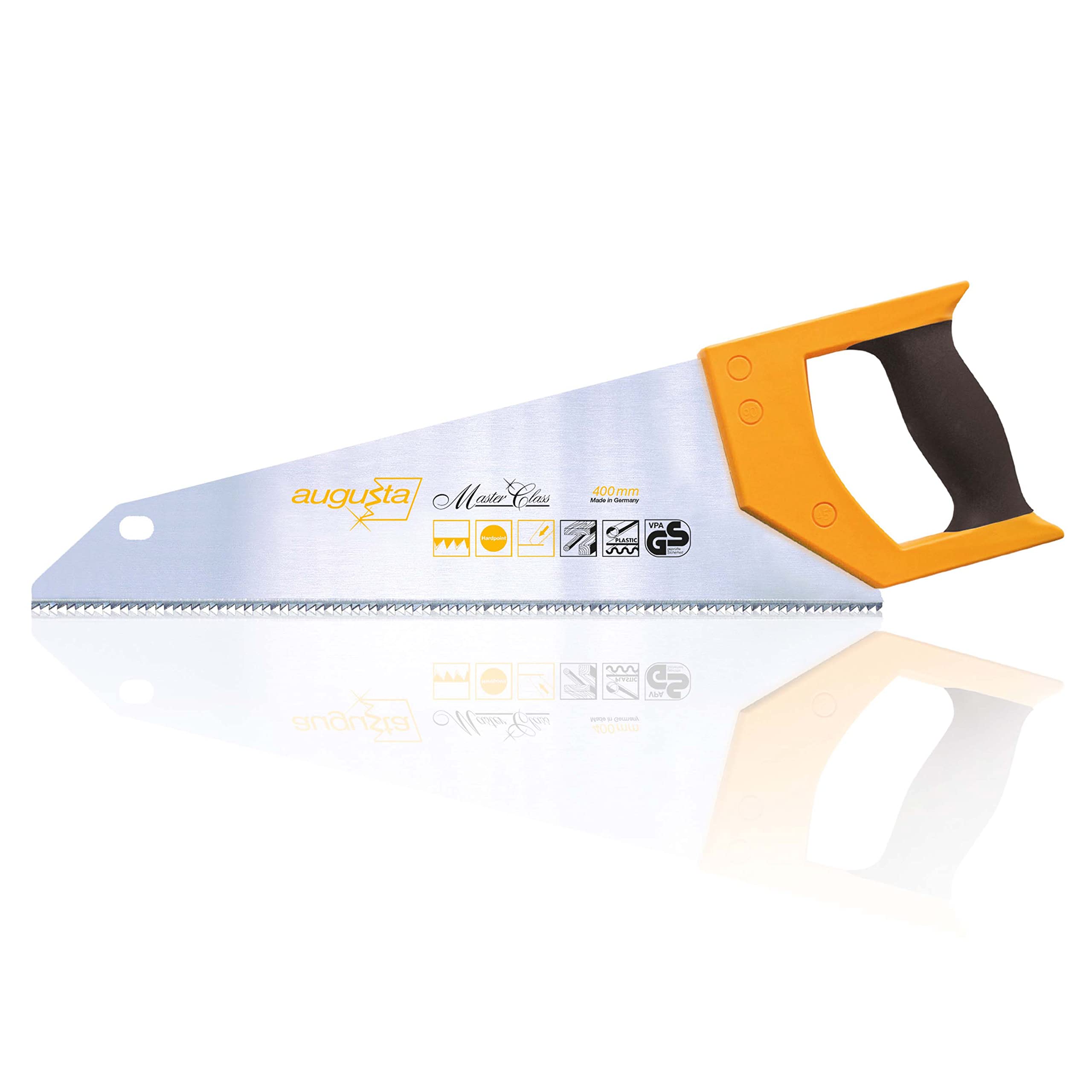 Augusta-Heckenrose Fox Saw 400 mm - Special Hand Saw with 2-Component Soft Grip - for Working with worktops, chipboard, Construction Timber and PVC - Powerful Push Teeth for Fast cuts