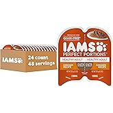 IAMS Perfect Portions Cuts in Gravy Wet Cat Food, Chicken, 24 Count | Grain-free, antioxidant Vitamin E for immunity, no artificial flavors or preservatives, 2.6 oz. twin-pack trays, protein rich