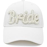 TWPER Bride Hat for Bachelorette Party, White Pearl Baseball Cap, Cute Bride to Be Outfit for Bridal Shower, Wedding Day, Engagement Gifts