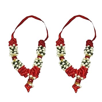 salvus app solutions artificial multicolor flowers beautiful garland pooja haar mala for small god idol set of 2 3 inches