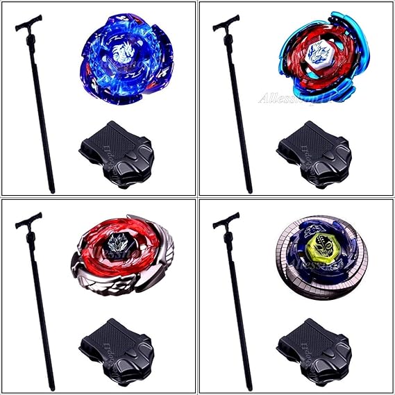 Rapdity 4-er Set +4 Launcher Kreisel für Beyblade Metall Fusion Metal Masters 4D Kampfkreisel (1)