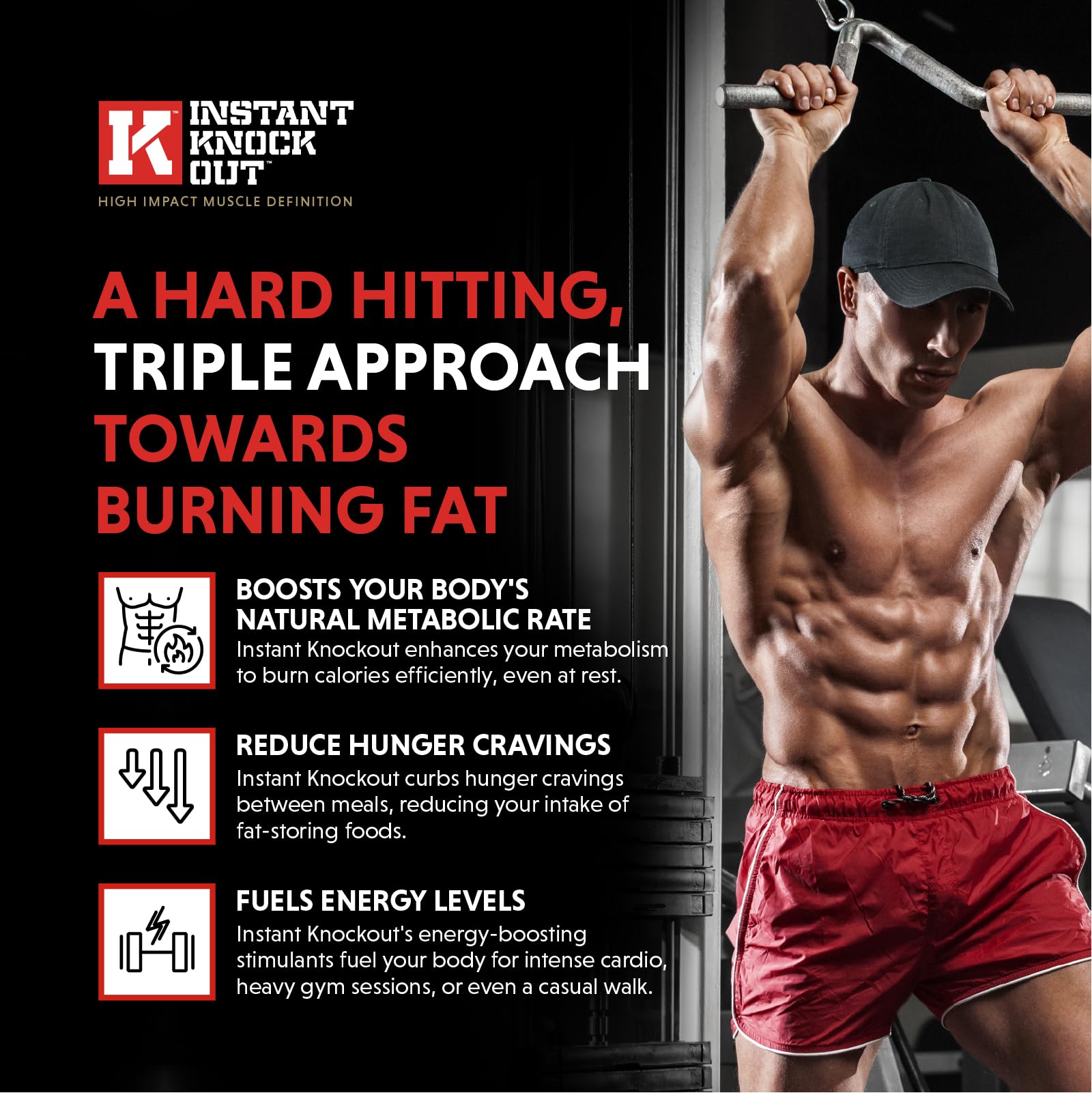 Instant Knockout Fat Burner for Men & Women - All Natural Ingredients with Glucomannan, Green Tea Extract, Cayenne Pepper Seeds and More