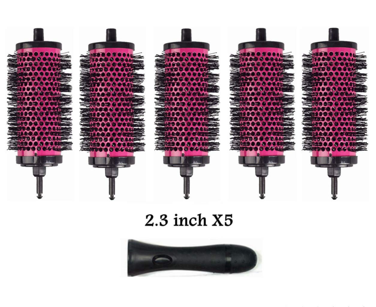 LIGICKY Blowout Brush Set with 2.3’’ Detachable Barrels Round Brushes Hair Styling Tool, 1 Handle 5 Barrels, Large