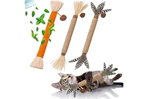 GREMBEB Cat Toys 3Pack Silvervine Chew Stick Kitten Treat Catnip Toy Kitty Natural Stuff Catnip for Cleaning Teeth Indoor Dental Snack Interactive