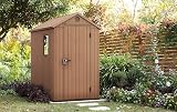 Keter Darwin 4x6 Garden Shed Natural Wood-Look Evotech Composite view 2