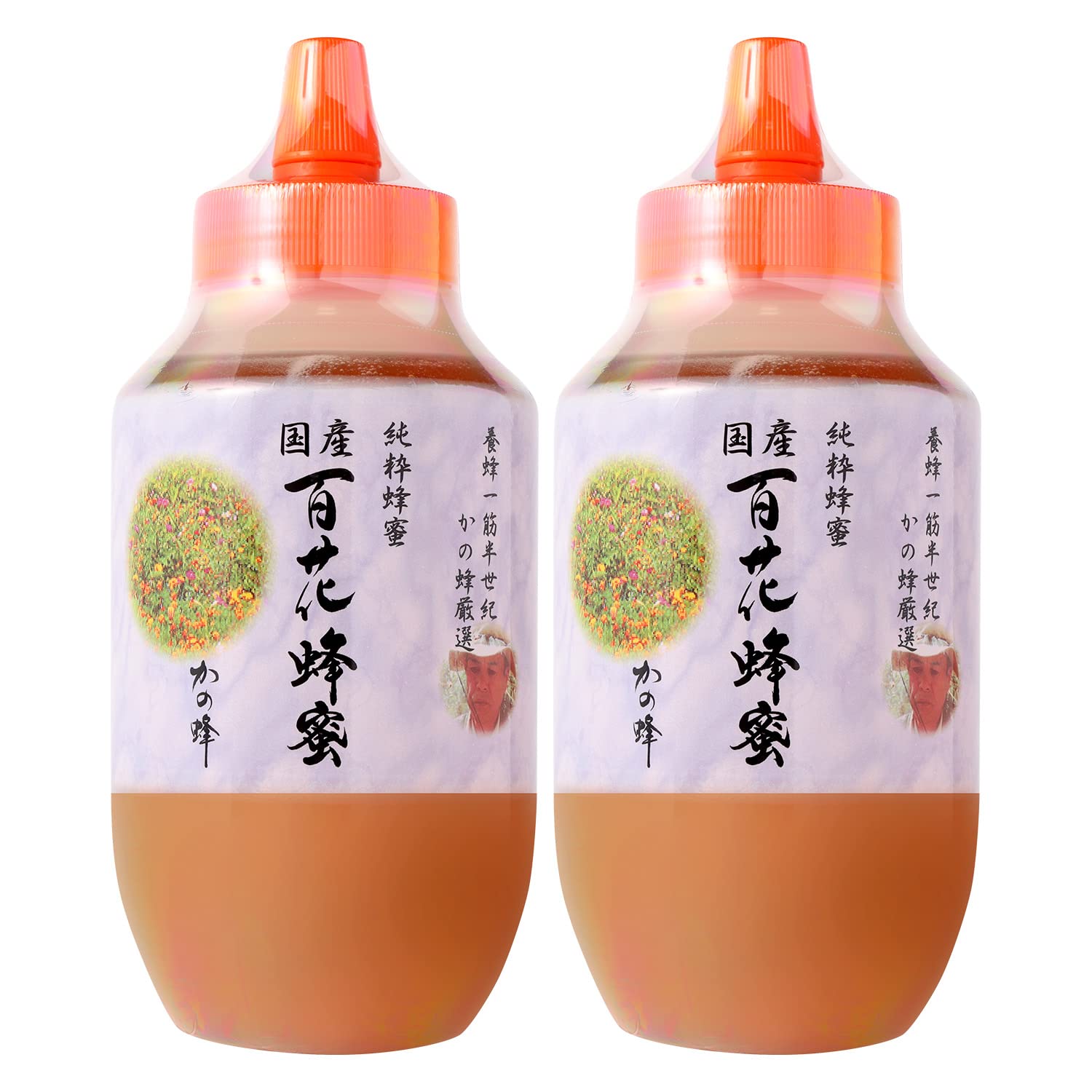 はちみつ 専門店【かの蜂】 国産 百花 蜂蜜 1000g（1kg）×2本 完熟 の 純粋 蜂蜜 （とんがり容器） の商品画像