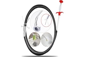 WANJOTEC 61 Inch Drain Snake Hair Drain Clog Remover Tool, Sink Drain Cleaner for Sewer Kitchen Bathroom Shower Tub Toilet Clogged Drains Opener Cleaning Tool, Flexible Grabber Claw Pick Up Reacher Tool