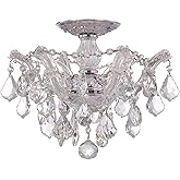 Crystorama Maria Theresa 3 Light Hand Cut Crystal Polished Chrome Semi Flush Mount