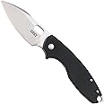 CRKT Pilar III EDC Folding Pocket Knife: Compact Everyday Carry, Satin Blade with Finger Choil, Thumb Slot Open, G10 Handle, Reversible Pocket Clip 5317