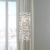 Possini Euro Design Alyssa Chrome Silver Iron Mini Pendant Light 4" Wide Modern Clear Crystal Dimmable LED Fixture for Dining