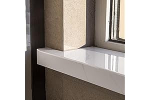 VALDOZA Moisture Resistant Window Sill Ledge Cover, Window Sill Replacement Board With Marble Textures, Windows Board/Cill Cover, Easy To Install, Acrylic Sheet, For Home Decor Remodel(White,50x10cm (19.6x4")