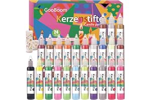 GENERIC GooBoom Candle Wax Pen, 24-Color Candle Painting kit for DIY Projects, Birthday Party, Special Occasions Create Colorful Candles, Acrylic Paints Safe and Non-Toxic(30ML/1.01OZ)