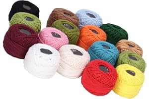 01 02 015 Crochet Thread, Sturdy Durable Embroidery Thread Premium Cotton Wide Application Rich Colors for Hat for DIY for Scarve