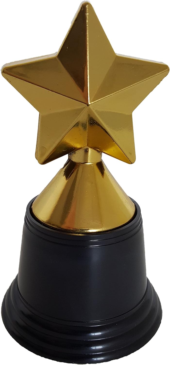 Dondor Plastic Gold Trophy Awards - Bulk Trophy Awards! (Star) : Sports & Outdoors