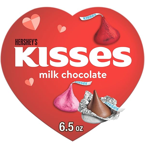 HERSHEY’S KISSES MILK CHOCOLATE, VALENTINE’S CANDY GIFT BOX,...