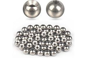 TG-DZURI Tungsten Beads for Fly Tying, 50pcs Tungsten Cyclops Beads 5 Colors 13 Sizes Fly Tying Materials Beads Hook Size 1#-24#