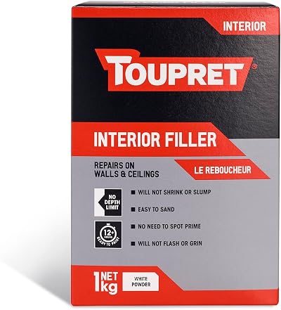 Toupret Interior Filler Easy to Sand No Shrink One Coat White 1 kg