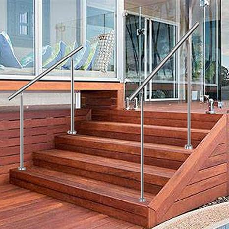 Amazon Co Jp 外階段用手すり ステンレス鋼階段手すり手すりセット 2件の投稿 高齢者向け 無効 子供達 地上設置手すり ホーム キッチン