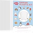 Warckon 36 Pieces Shrink Plastic Sheets, Shrink Art Paper Shrink Film Sheets Frosted Ruff n' Ready for Kids Creative Craft, Create Your Own Earrings, Necklace, Keychains(A5 Size)