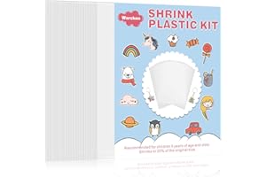Warckon 36 Pieces Shrink Plastic Sheets, Shrink Art Paper Shrink Film Sheets Frosted Ruff n' Ready for Kids Creative Craft, Create Your Own Earrings, Necklace, Keychains(A5 Size)