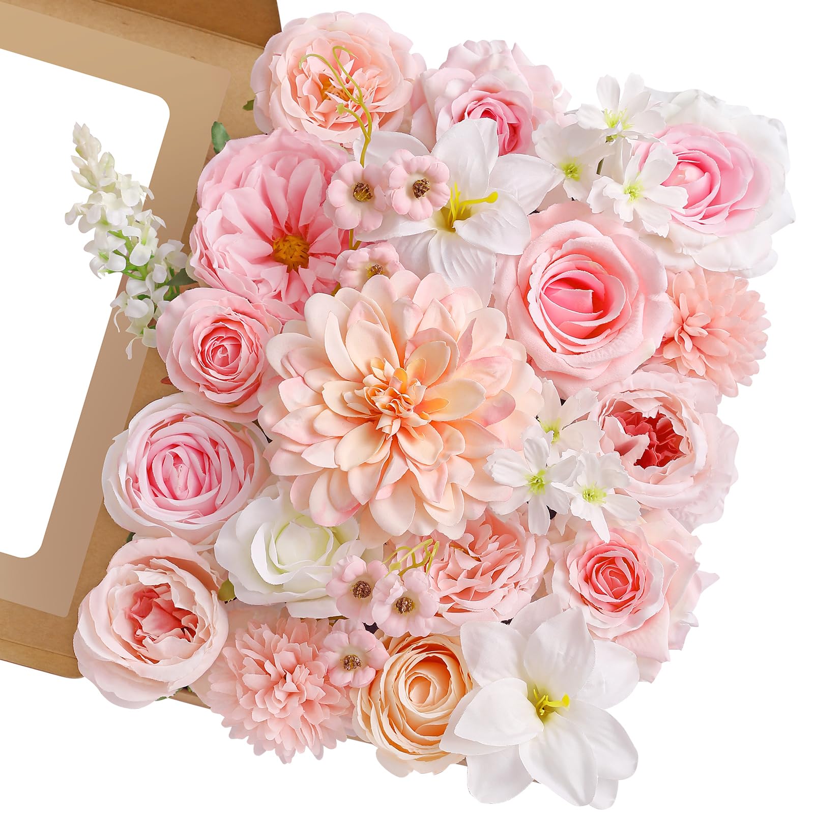 Photo 1 of Serwalin Artificial Pink Flowers, Cake Silk Flowers for DIY Wedding Bouquets Fake Flowers, Table Centerpieces Baby Shower Birthday Party Home Decorations