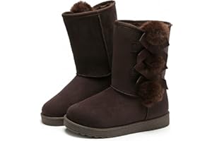 Witwatia Winter Snow Boots for Women Mid Calf Warm Fur Lined Boots Ladies Slip on Fashion Bootie