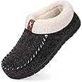 VeraCosy Women's Moccasin Slippers Warm Comfy Wool-felt Memory Foam Indoor House Shoes
