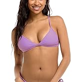 Body Glove Womens Smoothies Evelyn Solid Fixed Triangle Bikini Top Swimsuit with Adjustable 2-Way Back Detail