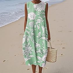 Beach Dresses for Women Summer Fall Cotton Linen