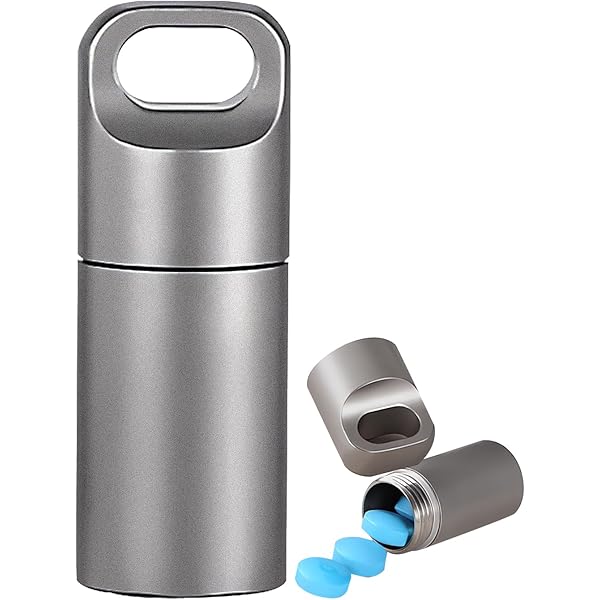 Waterproof Keychain Pill Holder - Brass Portable Pill Case For Outdoor & Daily Use