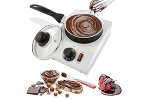 WICHEMI Chocolate Melting Pot Chocolate Tempering Machine Commercial Electric Chocolate Melter Fondue Pot for Chocolate, Butter, Cheese, Cream, Candy, Milk, Coffee, Desserts (Single Pot)