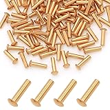 100 Pieces Round Head Solid Rivets Fasteners Copper