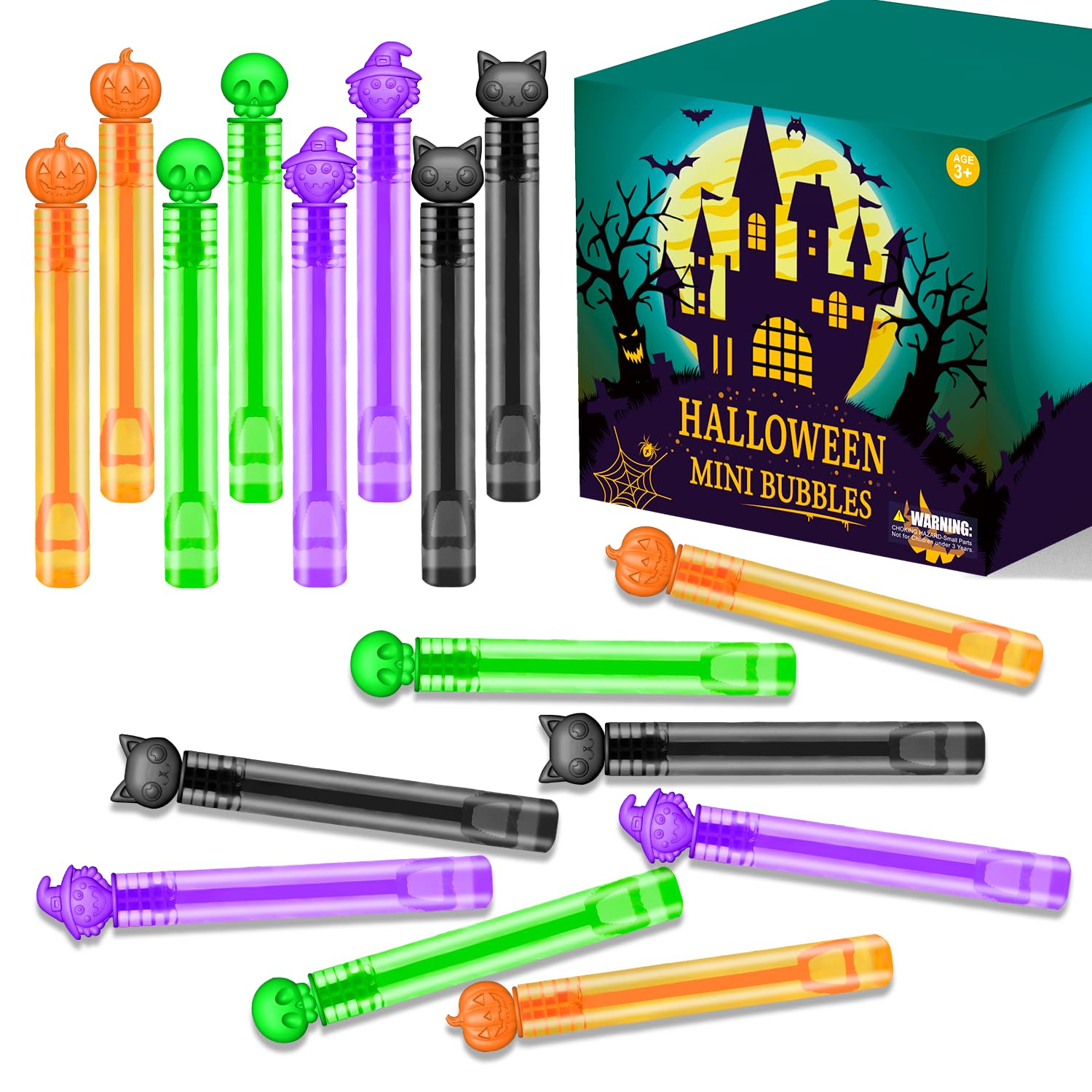 Photo 1 of Bulk Halloween Giveaways Handouts Prizes for Kids 100 PCS, Mini Bubble Wands for Toddlers, Bulk Small Halloween Toys Gifts Party Favors Goody Bag Stuffers Fillers Items for Pinata Birthday Classroom