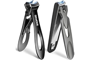 DRMODE Nail Clippers for Men Thick Nails, Sharp Anti Splash Fingernail Clipper Adult Nail Cutter with Catcher Long Handle, Heavy Duty Large Toenail Clippers for Seniors Thick Toenails with Wide Jaw Opening